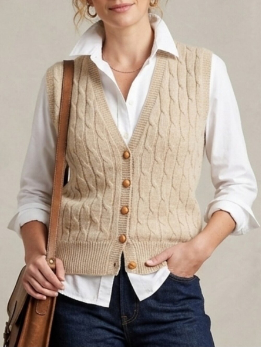 Vintage It's Pure Gould USA Made Knit Button Sweater Vest